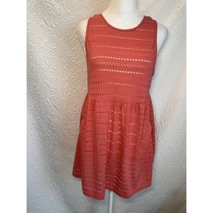 Urban Outfitters NWT Pins and Needles Eyelet Babydoll Top Coral Pink MEDIUM